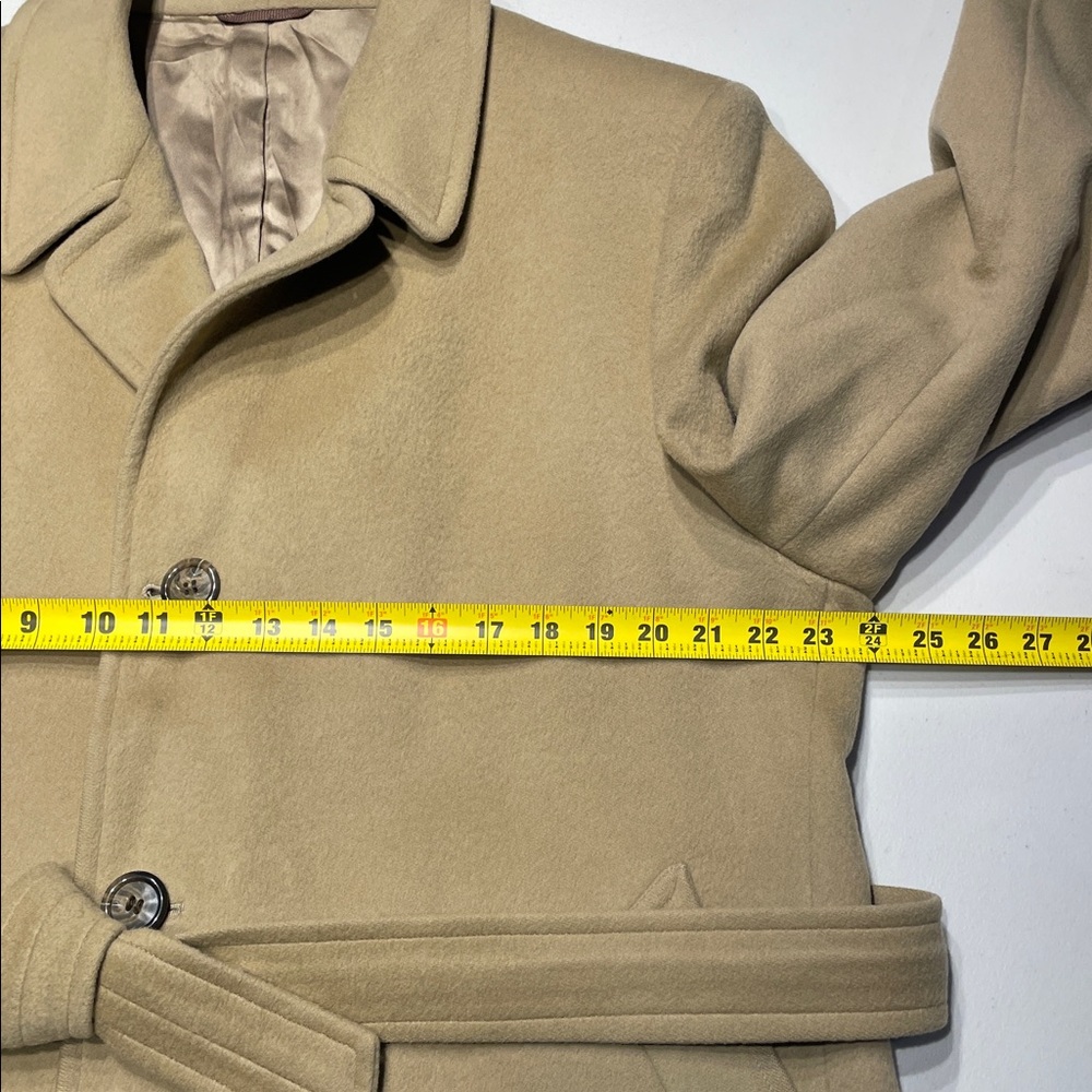 Crombie Overcoat Single-Breasted in Tan Wool Size 46XL - Picture 10 of 14